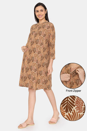 Buy Coucou Maternity Woven Mid Length Loungewear Dress - Cameo Brown